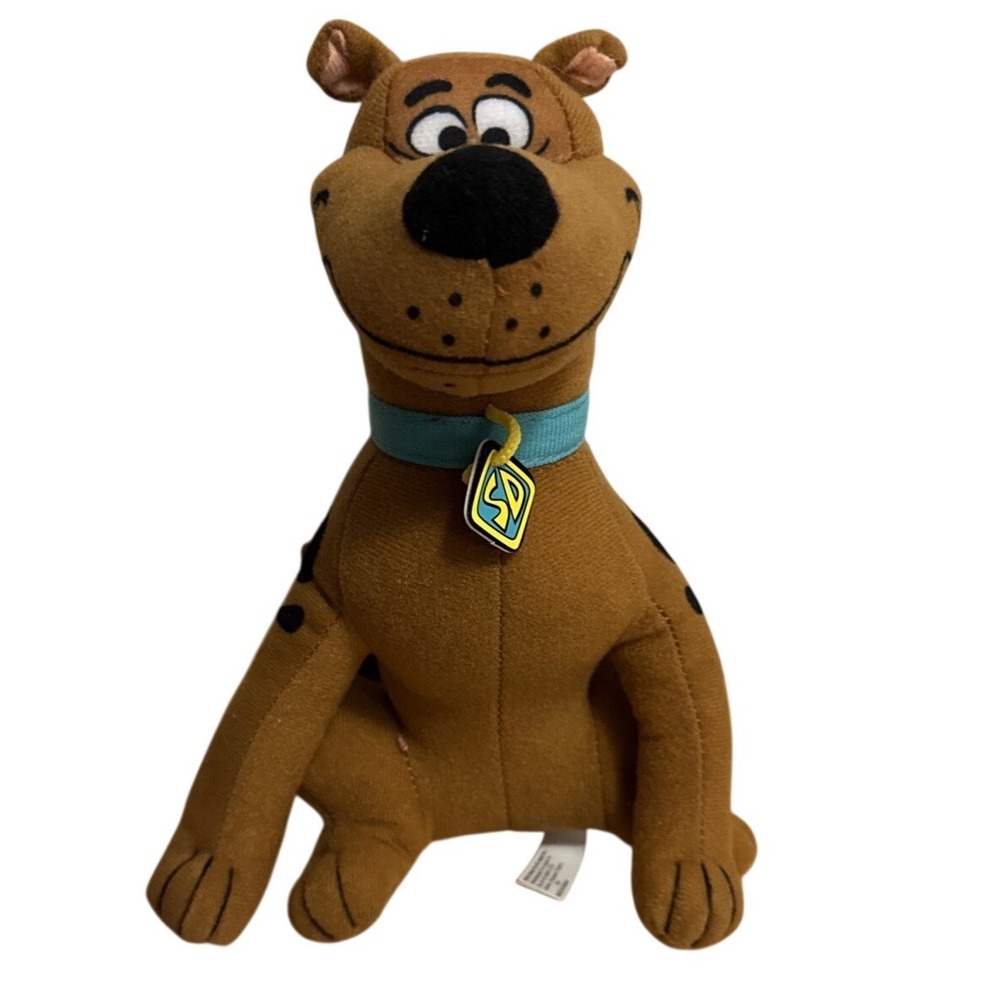 Scooby-Doo Plush Stuffed Animal Toy Brown Blue Collar SD Tag Excellent 10 inch